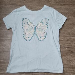 Cat & Jack Light Blue Butterfly Shirt